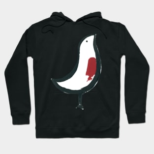 Little red-breasted bird (cut-out) Hoodie